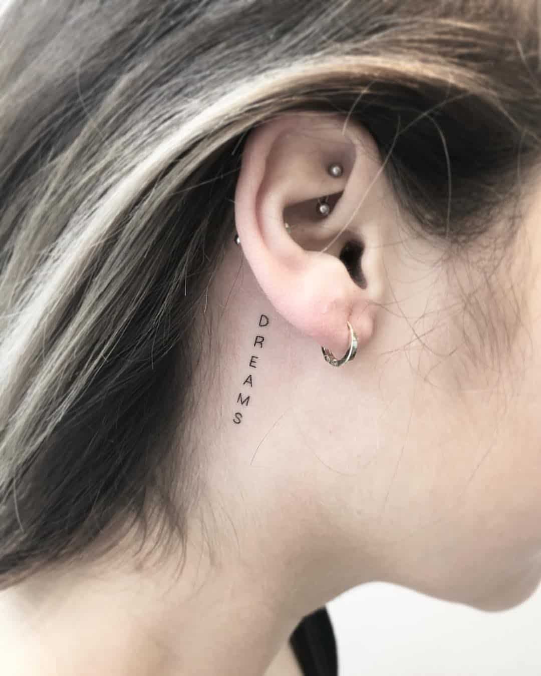 Tattoo beside ear